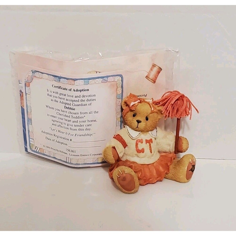 Cherished Teddies Debbie 156361 Let's Hear It For Friendship Hillman Vtg 1996